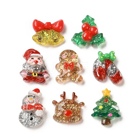 Christmas Transparent Resin Cabochons CRES-D323-03-1