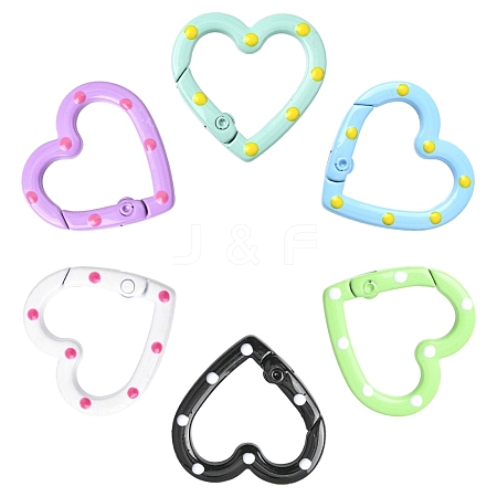 10Pcs Spray Painted Alloy Spring Gate Rings FIND-YW0008-92-1