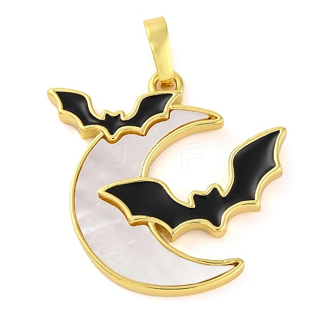 Halloween Theme Brass Enamel Pendants KK-S401-04G-C-1