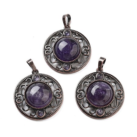 Natural Amethyst Pendants G-Q158-03A-R02-1