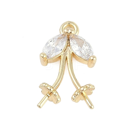 Rack Plating Brass with Cubic Zirconia Pendants LS-KK-Q018-04G-1