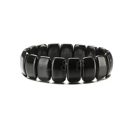 Synthetic Non-magnetic Hematite Beads Stretch Bracelets for Men PZ7053-8-1