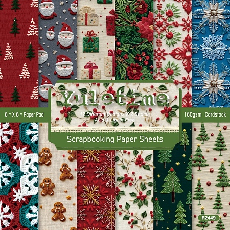 24Pcs 12 Styles Christmas Scrapbook Paper Pads PW-WGE5C2E-01-1