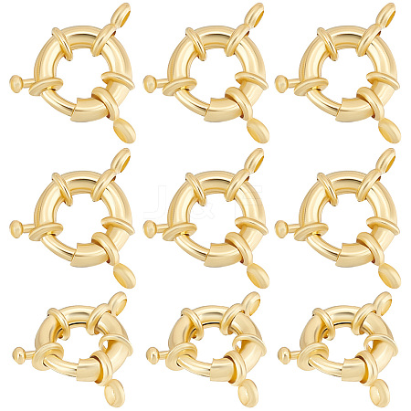 Beebeecraft 10Pcs Rack Plating Brass Spring Clasps KK-BBC0005-67G-1