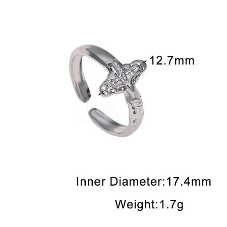 304 Stainless Steel Open Cuff Rings WGB3CCF-01-1