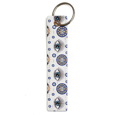 PU Leather Rectangle with Evil Eye Keychain PW-WG8C289-02-1