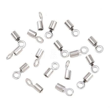 304 Stainless Steel Fold Over Crimp Cord Ends STAS-P434-05C-P-1