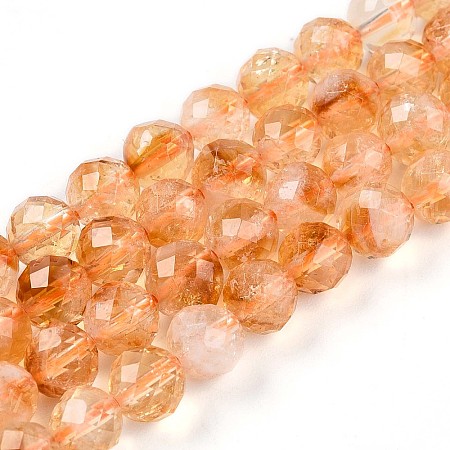 Natural Yellow Quartz Beads Strands G-S345-6mm-18-1