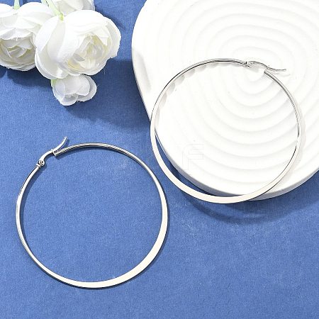 Tarnish Resistant 304 Stainless Steel Big Hoop Earrings EJEW-F105-13P-1