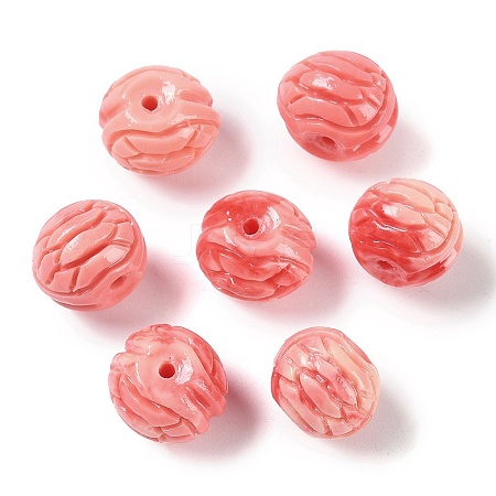 Synthetic Shell Dyed Carved Beads SHEL-H005-30-1