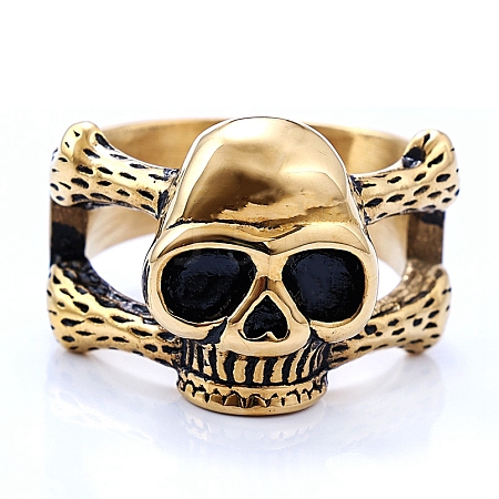 Titanium Steel Skull Finger Ring PW-WG20883-21-1