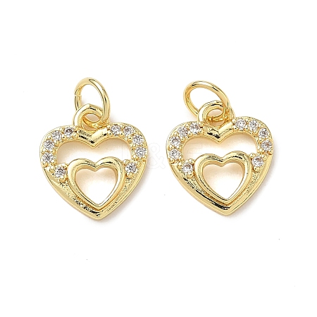 Brass Micro Pave Cubic Zirconia Pendants KK-I379-15G-04-1
