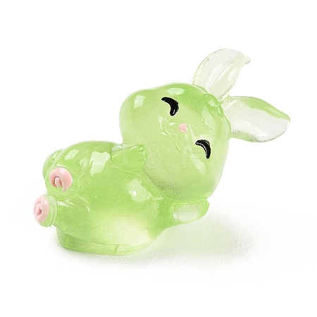 Luminous Resin Rabbit Ornament DJEW-R011-02C-1