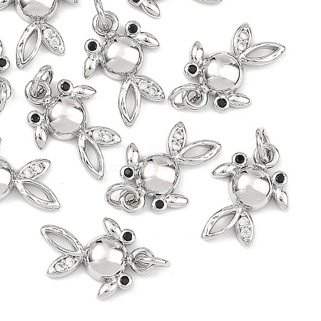SHEGRACE Brass Cubic Zirconia Charms XGRQ3P039-586P-1