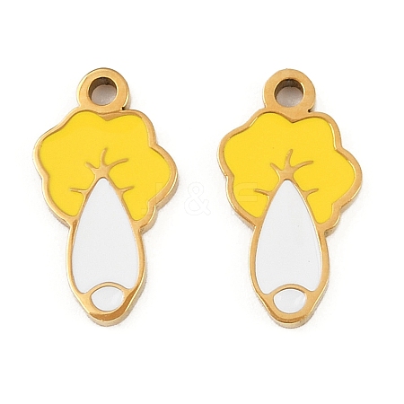 Vegetables 304 Stainless Steel Enamel Charms STAS-C137-02G-G-1