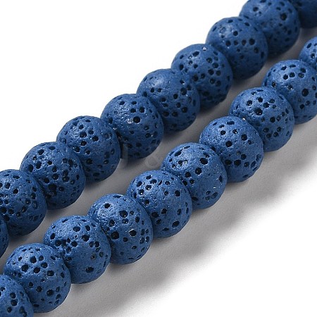Natural Lava Rock Dyed Beads Strands G-Z036-B01-16-1