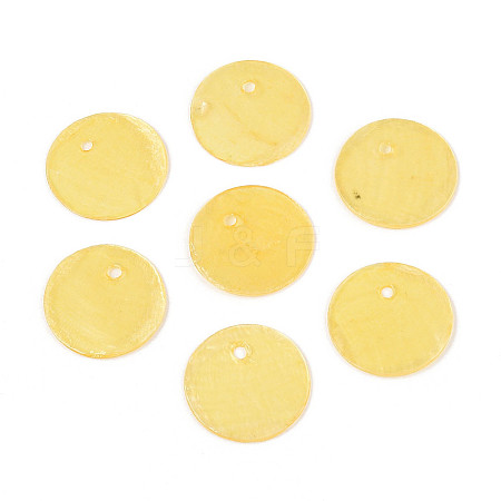 Spray Painted Natural Capiz Shell Disc Charms X1-BSHE-T014-02G-1