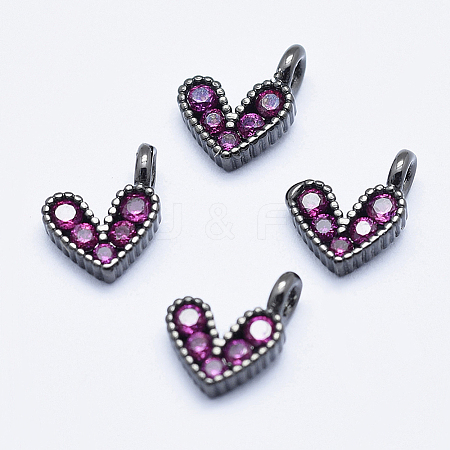Brass Micro Pave Cubic Zirconia Charms RB-I078-66B-NR-1