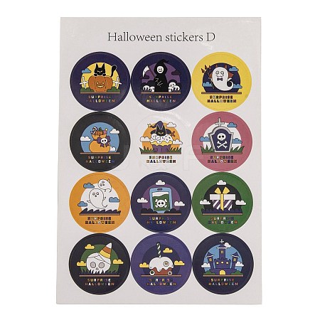 Halloween Theme Plastic Stickers STIC-C009-01B-1