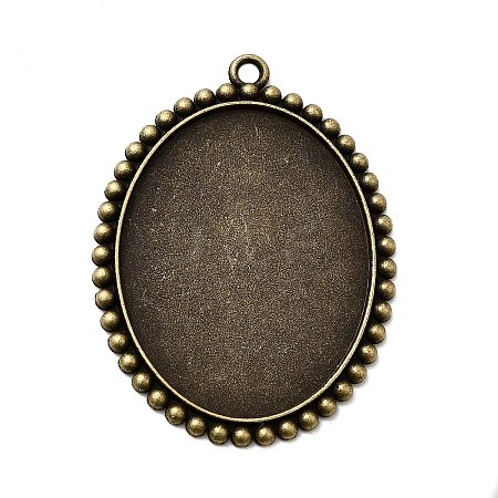 Vintage Tibetan Style Alloy Pendant Cabochon Bezel Settings TIBEP-M018-136AB-NF-1