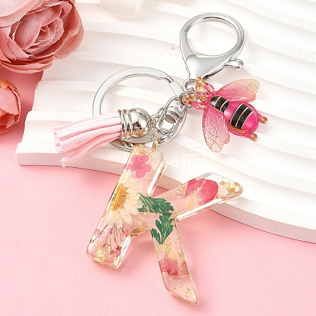 Resin & Acrylic & Faux Suede Tassel Keychain KEYC-YW00125-11-1