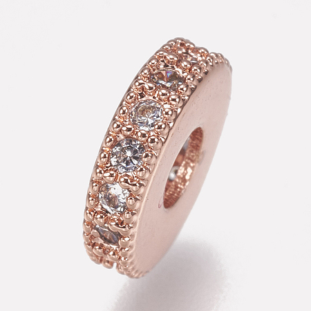 Brass Micro Pave Cubic Zirconia Bead Spacers LS-ZIRC-K074-11B-01RG-1