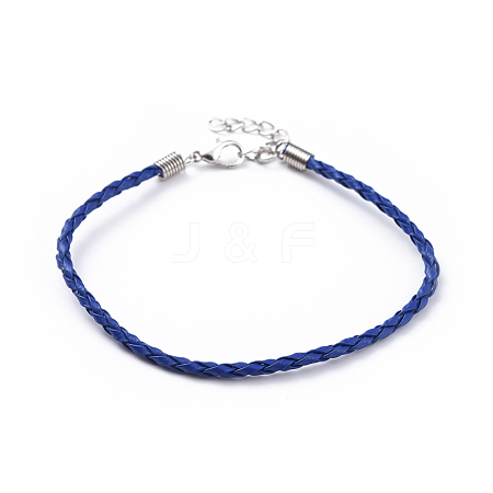 Trendy Braided Imitation Leather Bracelet Making BJEW-S076-007-1