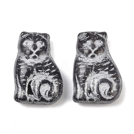 Czech Pressed Glass Beads GLAA-I061-02B-1