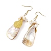 Ocean Shell Pearl & Electroplated Natural Freshwater Shell Dangle Earrings for Women EJEW-JE07400-5