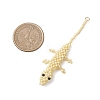 Glass Seed Beaded Gecko Pendants PALLOY-MZ01115-02-2