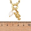 Ocean 304 Stainless Steel Lobster and Natural Pearl Bead Pendant Figaro Chain Necklaces for Women NJEW-JN06326-3