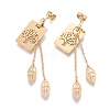 304 Stainless Steel Dangle Stud Earrings EJEW-E172-10-3