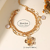 Alloy White Flower Charm Double Layer Chain Anklets for Women FS-WG4B964-01-4