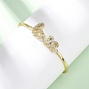 Brass Micro Pave Clear Cubic Zirconia Bangles BJEW-H209-07G-2
