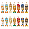7Pcs 7 Colors Rack Plating Brass Pendants KK-DR0001-52-1