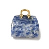 Natural Blue Spot Jasper Brass Pendants KK-E274-01G-19-2