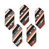 Transparent Resin & Walnut Wood Pendants RESI-E050-06-1