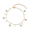 Brass Curb Chain Pendant Necklace & Charm Bracelets & Anklets Jewelry Sets SJEW-JS01182-10