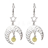 Antique Silver Alloy Star & Moon Dangle Earrings EJEW-JE05637-02-1