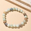 Natural Amazonite Bead Stretch Bracelets BJEW-K212-B-007-2