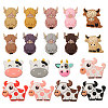 18Pcs 18 Styles Cow/Cattle Food Grade Silicone Focal Beads SIL-CA0002-86-1