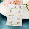 304 Stainless Steel Earring Sets EJEW-S248-03C-G-1