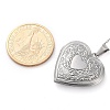 Anti-Tarnish 304 Stainless Steel Heart Locket Pendant Cable Chain Necklaces for Women NJEW-M050-04F-P-5
