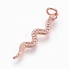 Brass Micro Pave Cubic Zirconia Pendants LS-ZIRC-O026-22RG-NR-1