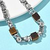Natural Tiger Eye Link Chain Bracelets for Women BJEW-Z148-06P-03-4