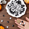 160Pcs 2 Colors Opaque Acrylic Beads MACR-SC0001-65-3