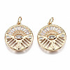 Brass Micro Pave Clear Cubic Zirconia Pendants KK-S356-226G-NF-1