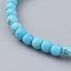 Synthetic Turquoise Beads Stretch Bracelets X-BJEW-JB04676-04-3
