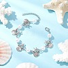 Ocean Series Alloy Shape Shell & Starfish Link Bracelets BJEW-JB11840-01-1