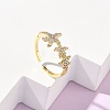 304 Stainless Steel Cubic Zirconia Cuff Open Rings for Women LS-RJEW-Z122-02G-04-1